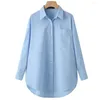 Chemisier femme respirant dame haut Chic polyvalent simple boutonnage dos boutonné doux pour les déplacements travail Style Ol Blouse