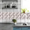 Fönsterklistermärken 6 st/set tegelvägg självhäftande pvc badrum kök dekorativ klistermärke vattentät tapet hem dekor 20x20 cm