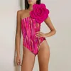 Women's Swimwear 3D Flower Printed One Piece Swimsuit And Skirt Luxury Women Bathing Suit Sexy Summer Beach Wear Dress Monokini