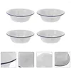 Bowls 4pcs Soup Basins Enamelware Salad Bowl Vintage Basin Round Serving Kitchenware Tools 20cm Products