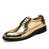 Kleid Schuhe 2024 Luxus Gold Männer Italienische Designer Formale Leder Hochzeit Britischen Stil Brogue Oxford Für