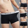 Underpants Elastic Shorts Panties Men's Mid-rise Slim Letter Print Patchwork High Underwear With Wide For Everyday