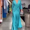 Vestidos casuais básicos das mulheres cintura alta magro vestido de festa novo outono elegante sólido drapeado robe sexy senhora com decote em v torcido meia manga yq240402