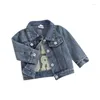 Jacken Baby Jungen Denim Jacke Zurück Brief Stickerei Säugling Button-Down Jeans Turn-Down-Kragen Kleinkind Mantel Oberbekleidung Drop Lieferung K Dhyiw