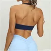 Bikini's Set BH's Sportbeha voor dames Gym Sport Crop Top Y Push-up Zwart Ruglooze Yogakleding Buitenshuis Fitness Hardlopen Sportkleding Vrouw Ottgk