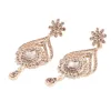 Halsketten Brautschmuck setzt Goldfarbe Kristallparty Hochzeitskostümzubehör Halskette Ohrringe Set Geschenke für Frauen indischer Schmuck