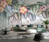 Fonds d'écran de style européen et américain TV toile de fond 3D papier peint mural fleur papillon salon chambre stickers muraux décor à la maison