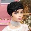 Perruques synthétiques courtes boucles bouclées pour les femmes noires Wig Wig Wig Natural Black Cut Wigs pour les femmes Afro Pixie Coup Wigs Pixie Wigs Court Y240401