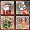 Fönsterklistermärken juldekoration snöflinga klistermärke Santa Claus älg snögubbe statisk glad