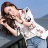 Costumes pour femmes Blazers Floral Print Sunsn Slim Cardigan mince pour femmes manteau élégant trois quarts bureau dame automne veste goutte livrer Dhzhj