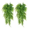 Decorative Flowers 2pcs Artificial Hanging Plants Vine Plastic Green Fake Wall Ferns Persian Grass Garden Wedding Home Decoration