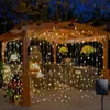 Stringhe a LED Luci a corda solare Luci da spina esterna 8 modalità Filo di rame impermeabile 3MX3M Decorazione natalizia 2024 Festa YQ240401