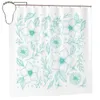 Rideaux de douche motif floral - rideau cyan 72x72 pouces avec crochets motif personnalisé protection de la vie privée