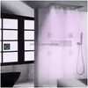 Bathroom Shower Sets Matte Black Colorf Led Head Ceiling 62X32Cm Thermostatic Rainfall System Set Drop Delivery Home Garden Faucets Dhn6F