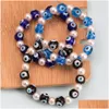 Perlen In Bk Imitation Perle Devils Eye Armband Weibliche Blau Glasierte Böse Perlen Armbänder Schmuck Zubehör Drop Lieferung Dh837