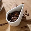 Misurini per tè, caffè e strumenti Paletta per fagioli in ceramica Pala Tazza dosatrice con marchio rialzato Vassoio per ghiaccio Cha in porcellana bianca