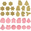 Moules de cuisson 8pcs / ensemble Biscuit de Noël moule Santa Snowflake Arbre Match Biscuit Cutters Stamp Fondant Sugarcraft Party Bookies Tools