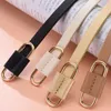 Belts Slim Side PU Leather Belt Elegant Simple Korean Style Dress Decoration Trouser Decor All-match Thin Waist Students