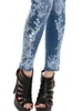 Jeans oversized s/5xl geborduurde jeans voor vrouwen elastische bloemen jeans vrouwelijk slanke spanning denim broek patroon jean pantalon femme
