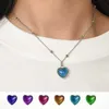 Pendant Necklaces New Mood Necklace Colorful Heart shaped Pendant Temperature Control Color Change Necklace Stainless Steel Chain Jewelry WomensL2404