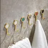 Hooks Space Aluminum Punch-free Hook Adhesive Coat Door Single Creative Hat Key Bathroom Accessories Home Decoration