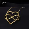 Necklaces Qitian Custom Heart Infinity Name Necklaces High Quality Stainless steel Personalized Name Chain Jewelry For Women ChristmasGift
