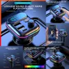 2024 Car Bluetooth 5.0 FM Transmitter Fast USB Type C Car Charger Colorful Handsfree Car Kit Mp3 Player Support TF Card B