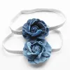 Hårtillbehör 2023 Navy Blue Camellia Girls Hairbands Cowboy Floral pannband Handgjorda blommaformar Kids Princess Hairband Drop Del Dhopt