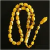 Charmarmband muslimska Tesbih Misbaha Tasbih Sibha Islamiska bönpärlor Harts Amber Cylinder 11x1m 33st Rosary Bead 221028 Drop Del D DHS6Z