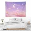 Tapestries Magical Purple Pink Sky Tapestry - Cute Clouds Moon And Colorful Landscape Wall Hanging For Bedroom Living Teen Dorm