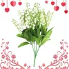 Fleurs décoratives artificielles de muguet, fausses fleurs en plastique, Bouquet de mariage pour la maison, le bureau, décoration de fête