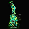 Heady Glass Bongs Nargile/Sıcak Satış Boyalı Gece Cam Nargile, Boru, Sigara Seti ve Baca Avrupa ve Amerika, 6.9in