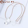 Pendant Necklaces Korean Fashion Silver Color Love Heart Long Necklace For Women Chains Jewelry Suspension Accessories Trending Products