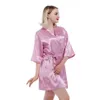 EDKC Sexy Pyjamas RB030 Sexy Large Size Sexy Satin Night Robe Lace Bathrobe Perfect Wedding Bride Bridesmaid Robes Dressing Gown For Women 2404101