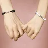 Chaîne Vnox Infinity Couple Bracelets pour Femmes Hommes 2pcs / Set Bracelets à Breloques Coeur Assortis Cadeau de Saint Valentin pour Lui Son Q240401