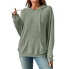 Kvinnor Hoodies Sweatshirts Knit Hooded Pocket Sweatshirt Stretch Shirt Lång ärm Tee For Women Drop Delivery Apparel Clothing DH4C2