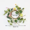 Decorative Flowers Easter Wreath Simulation Eucalyptus Leaves Colorful Eggs Garland Candle Holder For Home Happy Party Decor