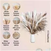 Decorative Flowers & Wreaths Dry Pampas Grass Decor 92Pcs Tall Dried Flower Bouquet Drop Delivery Home Garden Festive Party Supplies Dh9Yh