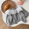 Chaquetas Ropa para niños coreanos Abrigo para niñas Otoño Cuello de encaje Baby Girl Cardigan Sólido Simple Chaqueta de algodón para niños Ropa exterior para niños Dr DHJBW