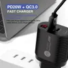 20w display digital carregador rápido qc3.0 porta usb listra carregadores de telefone celular carregamento de telefone inteligente com eua ue reino unido plug para telefone móvel