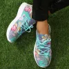 Shoes Fashion Sneakers for Women Flower Print LaceUp Casual Shoes Outdoor Breathable Running Footwear Lady Vulcanized Shoe Plus Size