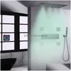 Ensembles de douche de salle de bains Matte Black Colorf LED Head Plafond 62X32Cm Système de pluie thermostatique Set Drop Livraison Accueil Robinets de jardin Dhn6F