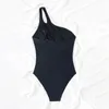 Damen-Badebekleidung, sexy, schräge Schulter, aushöhlen, Einteiler, Bikini-Set, zwei Badeanzug, Bodysuit, rückenfrei, Korsett-Badeanzug