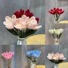 Fleurs décoratives bricolage tricoté à la main tulipe tissé à la main au Crochet Bouquet de mariage cadeau de Saint-Valentin pour les amoureux cadeaux de fête des mères