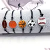 سحر أساور BK Price Way Thread Thread Hand-Get Ball Charm Bracelet Baseball Football Basket Fan Hand Rope Bracelets Jewelry G Dhubd