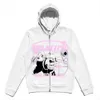 Japanese Anime Full Face Zippered Hoodie with Gun Girl Print Hoodie, Spring Autumn Casual Loose and Versatile Coat Trend