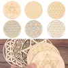 Table Mats 20cm Arts And Crafts Collectibles Decor Healing Round Edge Circles Carved Wood Chakra Pattern