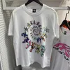 2024 Hellstar T -shirt Ny produkt Lanseringsdesigner Short Cotton Fashion Mens Tee Floral Print Korta ärmar från White Brand Sublimation Man Sports Outdoor Skateboard