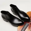 Сапоги, черные мужские туфли с острым носком до щиколотки, весенне-осенние кожаные туфли на молнии для выпускного вечера, формальные туфли