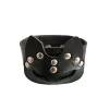 Kedjelänk armband svart läder armband armband manschett goth gotiska punk kvinnor män spikar nitstud bangle cosplay rock uni juvelr dh90k